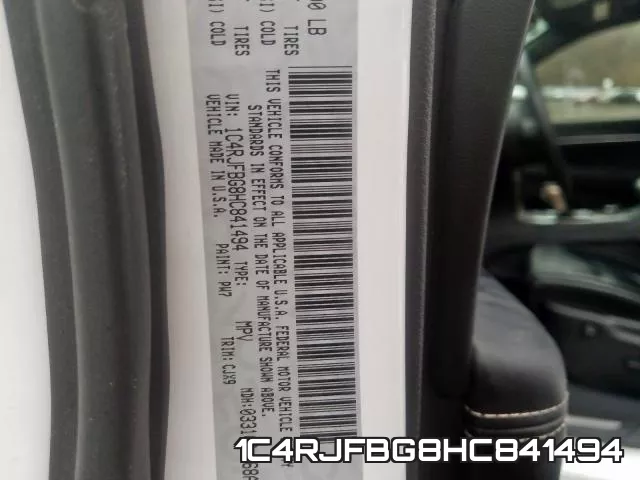 1C4RJFBG8HC841494 фото 2