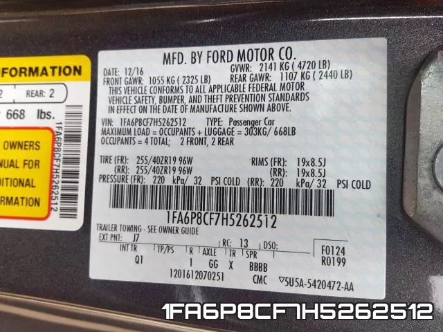 1FA6P8CF7H5262512 фото 2