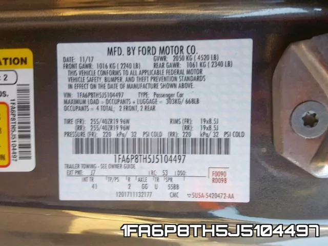 1FA6P8TH5J5104497 фото 2