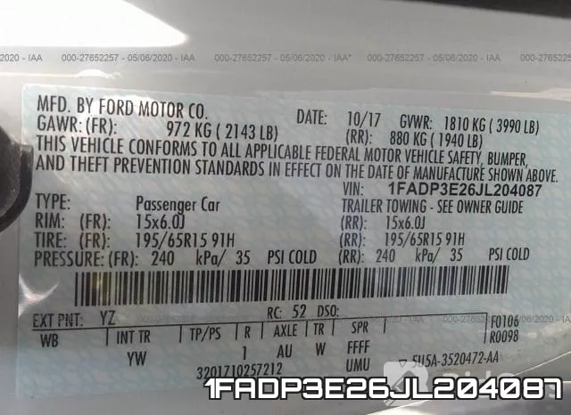 1FADP3E26JL204087 фото 10