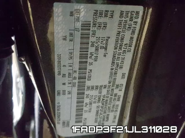 1FADP3F21JL311028 фото 2