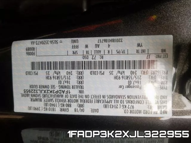 1FADP3K2XJL322955 фото 2