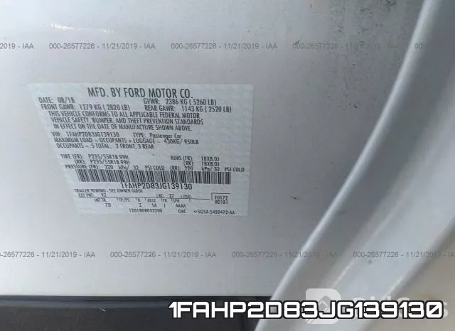 1FAHP2D83JG139130 фото 10