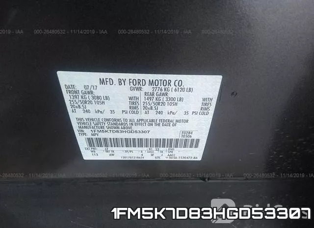 1FM5K7D83HGD53307 фото 10