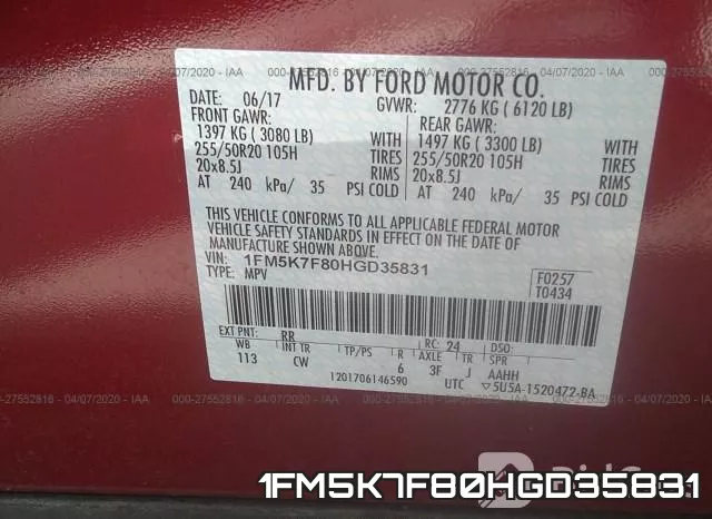 1FM5K7F80HGD35831 фото 10