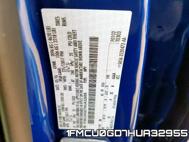 1FMCU0GD7HUA32955 фото 2