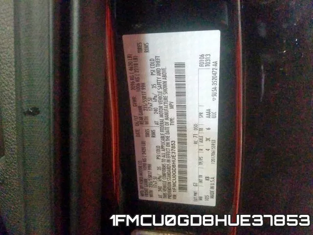 1FMCU0GD8HUE37853 фото 2