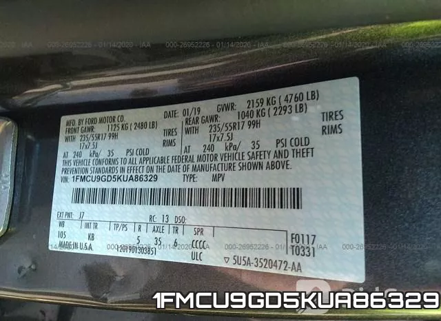 1FMCU9GD5KUA86329 фото 10