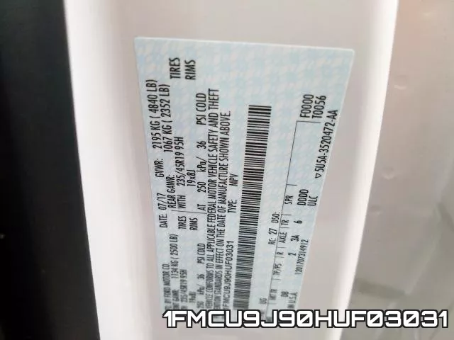 1FMCU9J90HUF03031 фото 2