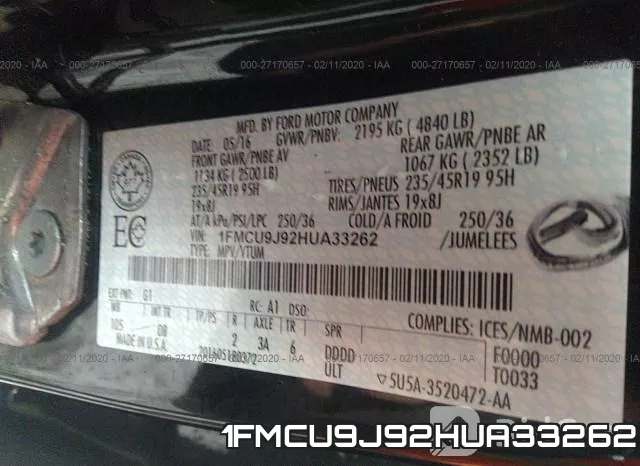 1FMCU9J92HUA33262 фото 10