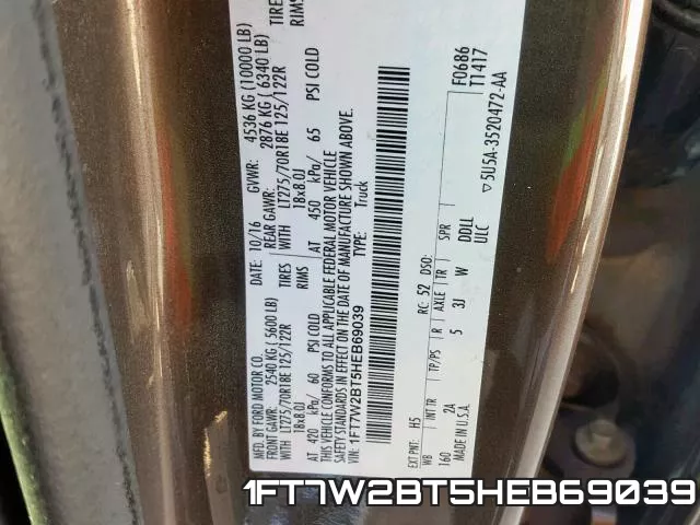 1FT7W2BT5HEB69039 фото 2