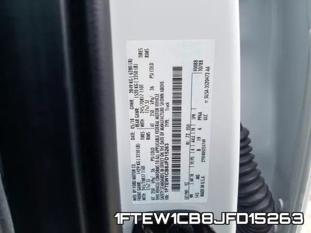 1FTEW1CB8JFD15263 фото 2