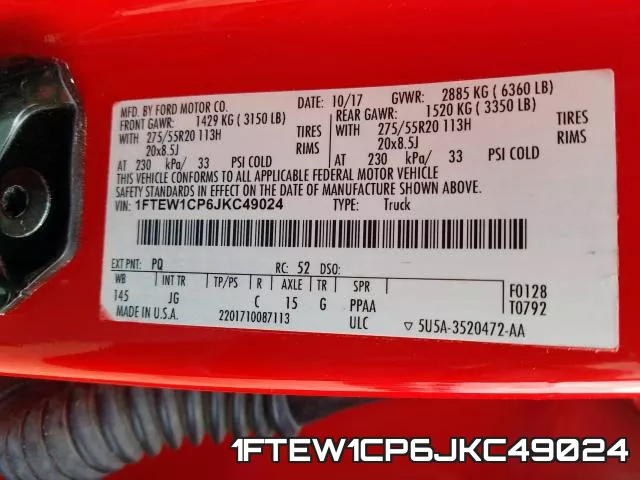 1FTEW1CP6JKC49024 фото 2