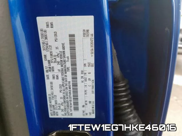 1FTEW1EG7HKE46016 фото 2