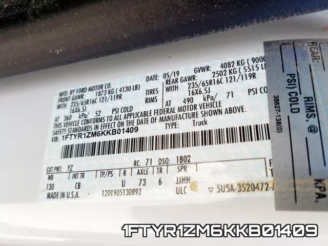1FTYR1ZM6KKB01409 фото 2
