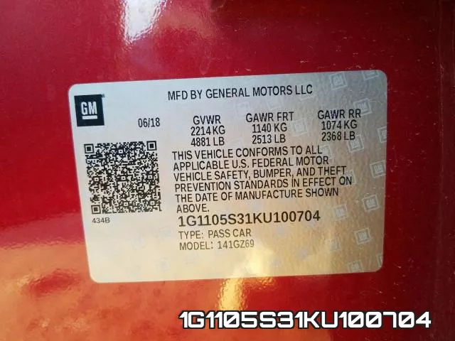 1G1105S31KU100704 фото 2