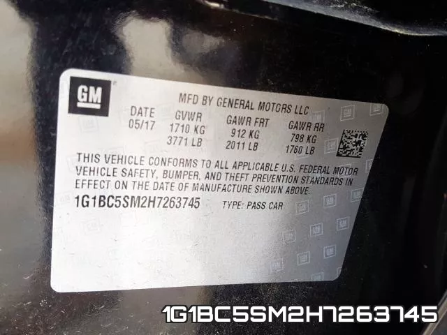1G1BC5SM2H7263745 фото 2