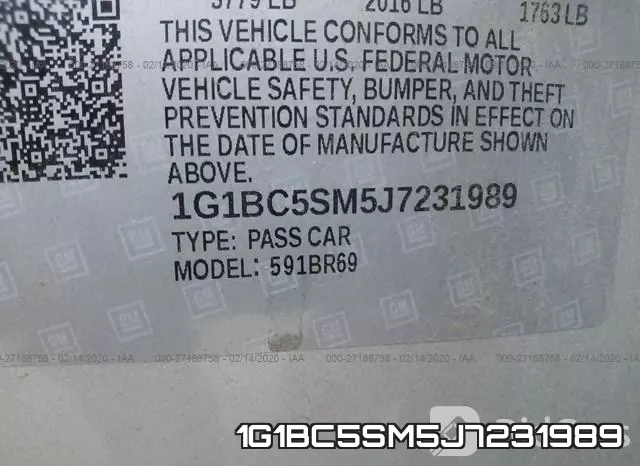 1G1BC5SM5J7231989 фото 10