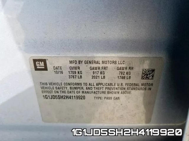 1G1JD5SH2H4119920 фото 2