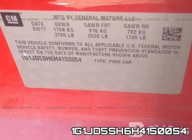 1G1JD5SH6H4150054 фото 10