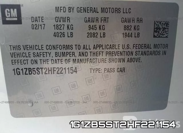 1G1ZB5ST2HF221154 фото 10