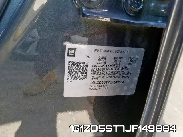 1G1ZD5ST7JF149884 фото 2