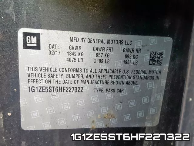 1G1ZE5ST6HF227322 фото 2