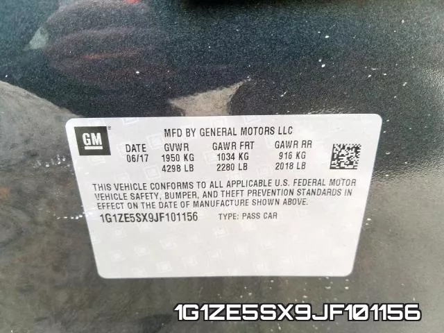 1G1ZE5SX9JF101156 фото 2