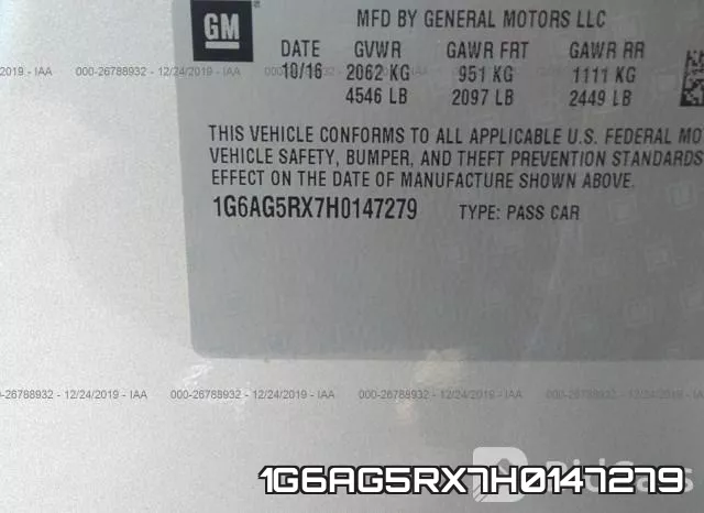 1G6AG5RX7H0147279 фото 10