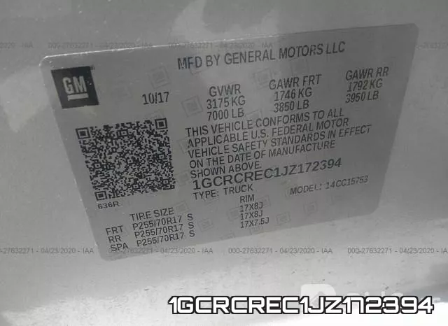 1GCRCREC1JZ172394 фото 10