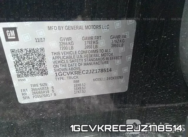 1GCVKREC2JZ178514 фото 10