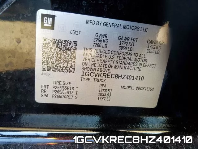 1GCVKREC8HZ401410 фото 2