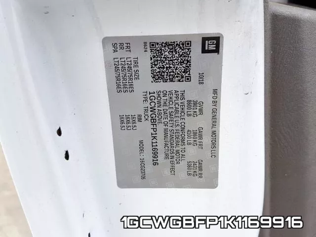 1GCWGBFP1K1169916 фото 2