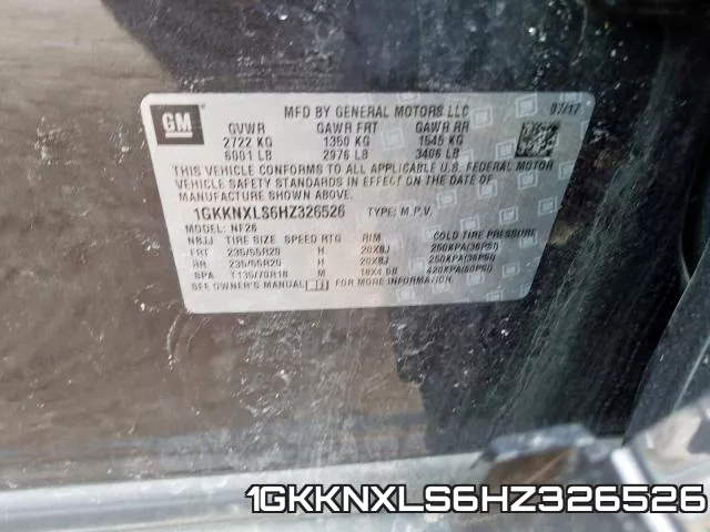 1GKKNXLS6HZ326526 фото 2