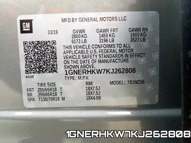 1GNERHKW7KJ262808 фото 2