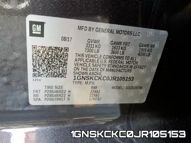 1GNSKCKC0JR105153 фото 2