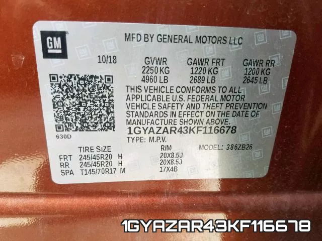 1GYAZAR43KF116678 фото 2