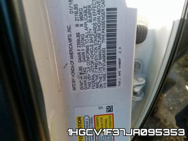 1HGCV1F37JA095353 фото 2