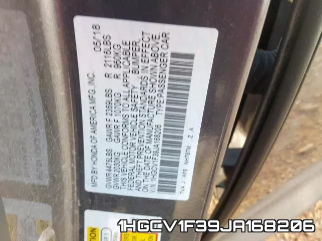 1HGCV1F39JA168206 фото 2