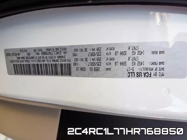 2C4RC1L77HR768850 фото 2