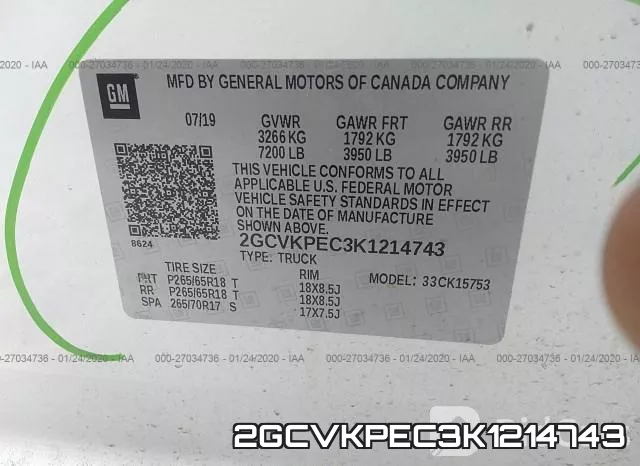 2GCVKPEC3K1214743 фото 10