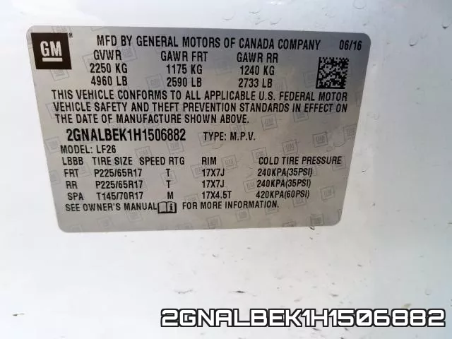 2GNALBEK1H1506882 фото 2