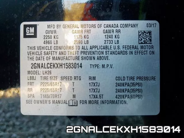 2GNALCEKXH1583014 фото 2