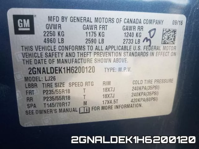 2GNALDEK1H6200120 фото 2
