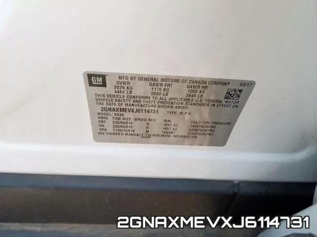 2GNAXMEVXJ6114731 фото 2