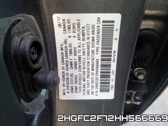 2HGFC2F72HH566669 фото 2