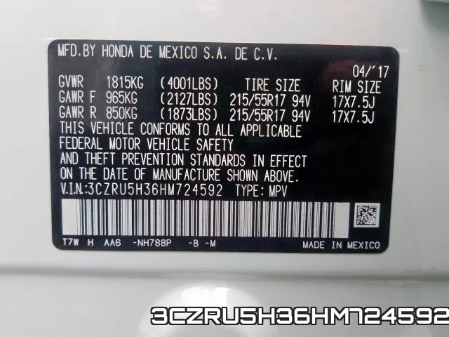 3CZRU5H36HM724592 фото 2