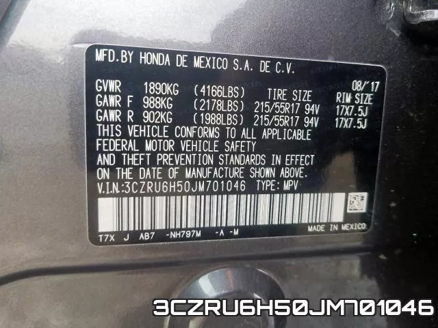 3CZRU6H50JM701046 фото 2
