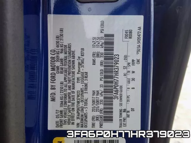 3FA6P0H77HR379023 фото 2