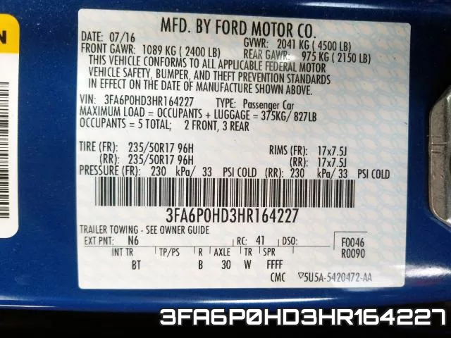 3FA6P0HD3HR164227 фото 2